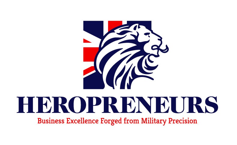 heropreneurs-charity-logo heropreneurs charity lion and union flag logo "Business excellence forged from military precision"